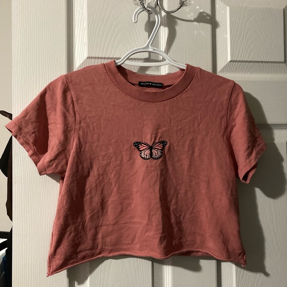 Brandy Melville - pink butterfly tee - no size (guessed) - Picture 1 of 1